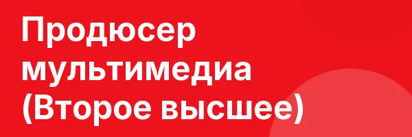 Продюсер мультимедиа (Второе высшее)