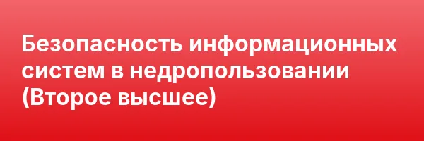 Безопасность информационных систем в недропользовании (Второе высшее)