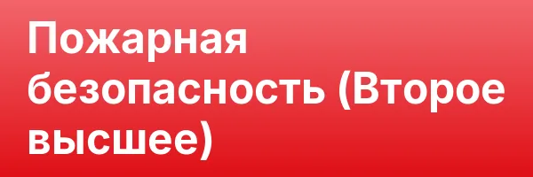 Пожарная безопасность (Второе высшее)
