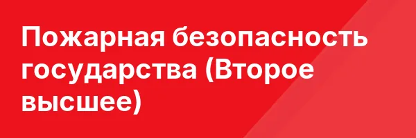 Пожарная безопасность государства (Второе высшее)