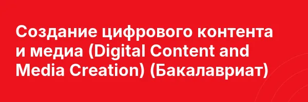 Создание цифрового контента и медиа (Digital Content and Media Creation) (Бакалавриат)