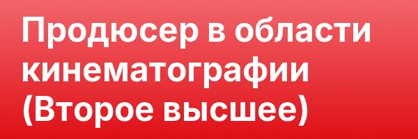 Продюсер в области кинематографии (Второе высшее)