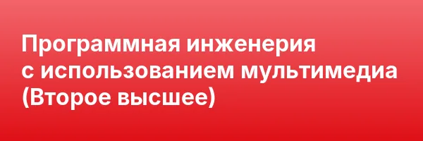 Программная инженерия с использованием мультимедиа (Второе высшее)
