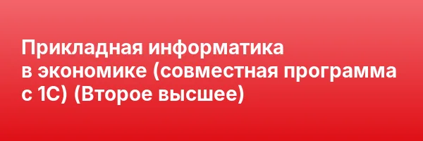 Прикладная информатика в экономике (совместная программа с 1С) (Второе высшее)