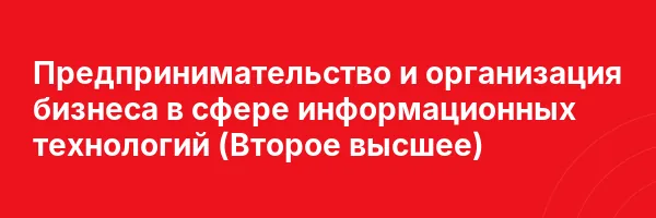 Предпринимательство и организация бизнеса в сфере информационных технологий (Второе высшее)