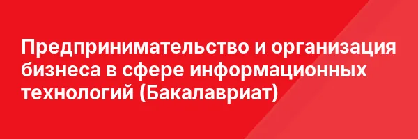 Предпринимательство и организация бизнеса в сфере информационных технологий (Бакалавриат)
