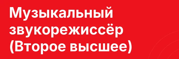 Музыкальный звукорежиссёр (Второе высшее)