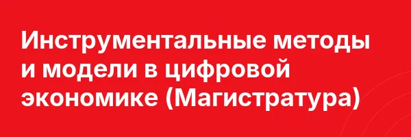 Инструментальные методы и модели в цифровой экономике (Магистратура)