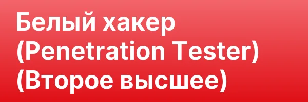 Белый хакер (Penetration Tester) (Второе высшее)