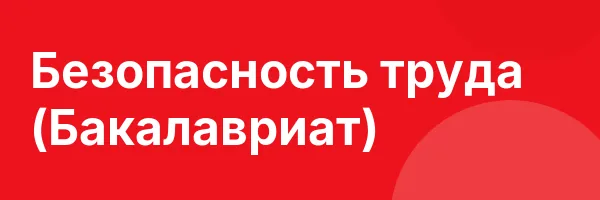 Безопасность труда (Бакалавриат)