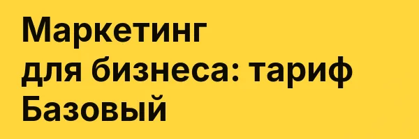 Маркетинг для бизнеса: тариф Базовый
