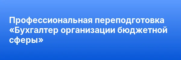 Профессиональная переподготовка «Бухгалтер организации бюджетной сферы»