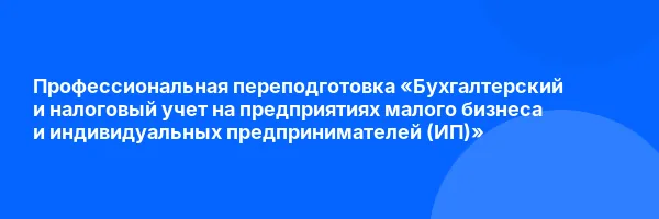 Профессиональная переподготовка «Бухгалтерский и налоговый учет на предприятиях малого бизнеса и индивидуальных предпринимателей (ИП)»