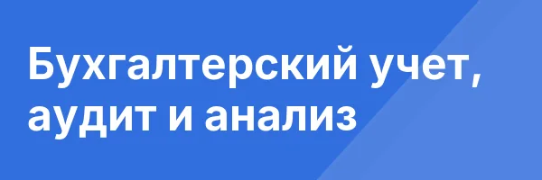 Бухгалтерский учет, аудит и анализ