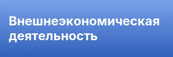 Внешнеэкономическая деятельность