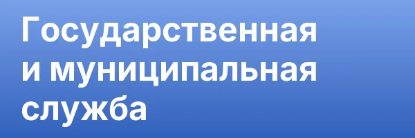 Государственная и муниципальная служба