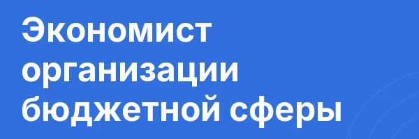 Экономист организации бюджетной сферы