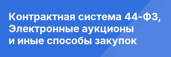 Контрактная система 44-Ф3, Электронные аукционы и иные способы закупок