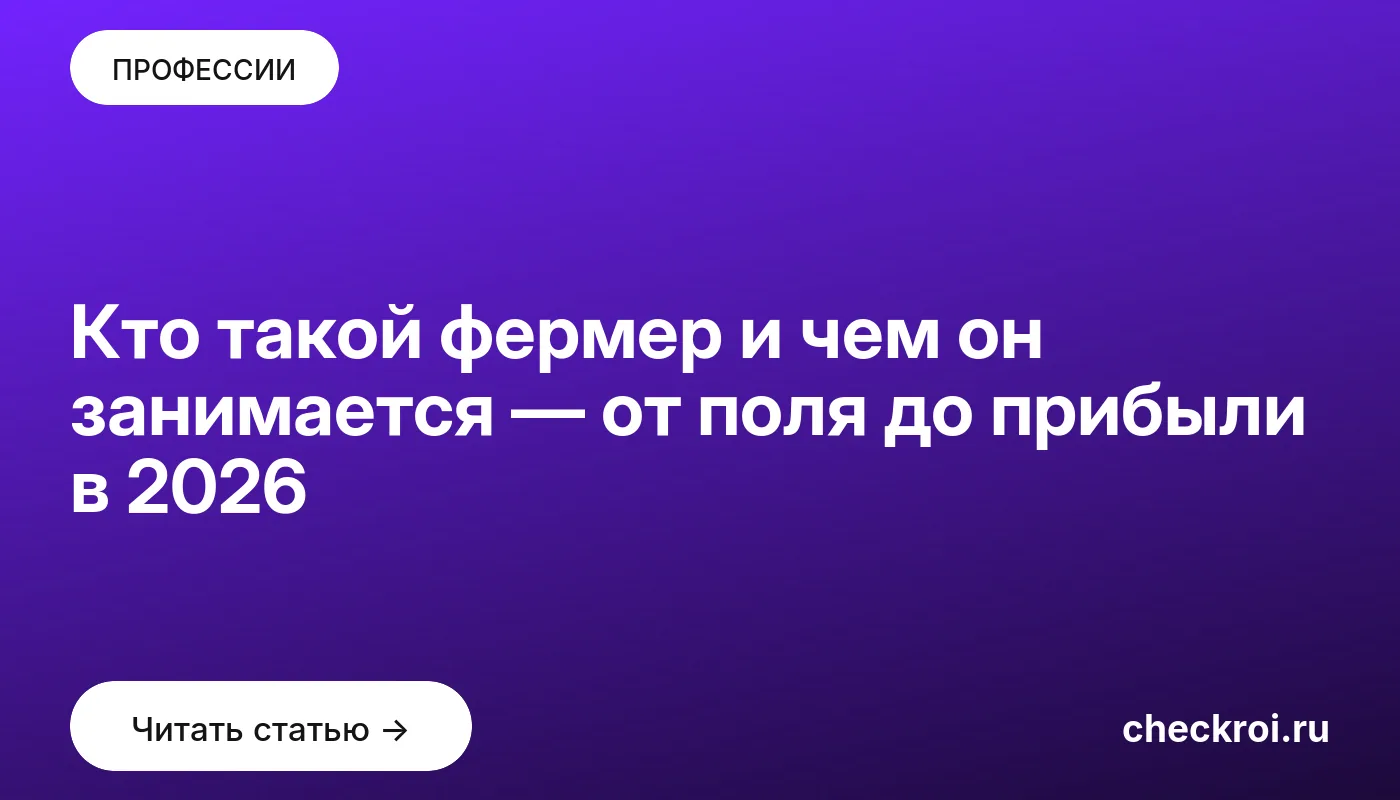 Статья: Кто такой фермер и чем он занимается — от поля до прибыли в 2026 Обложка: Кто такой фермер и чем он занимается — от поля до прибыли в 2026
