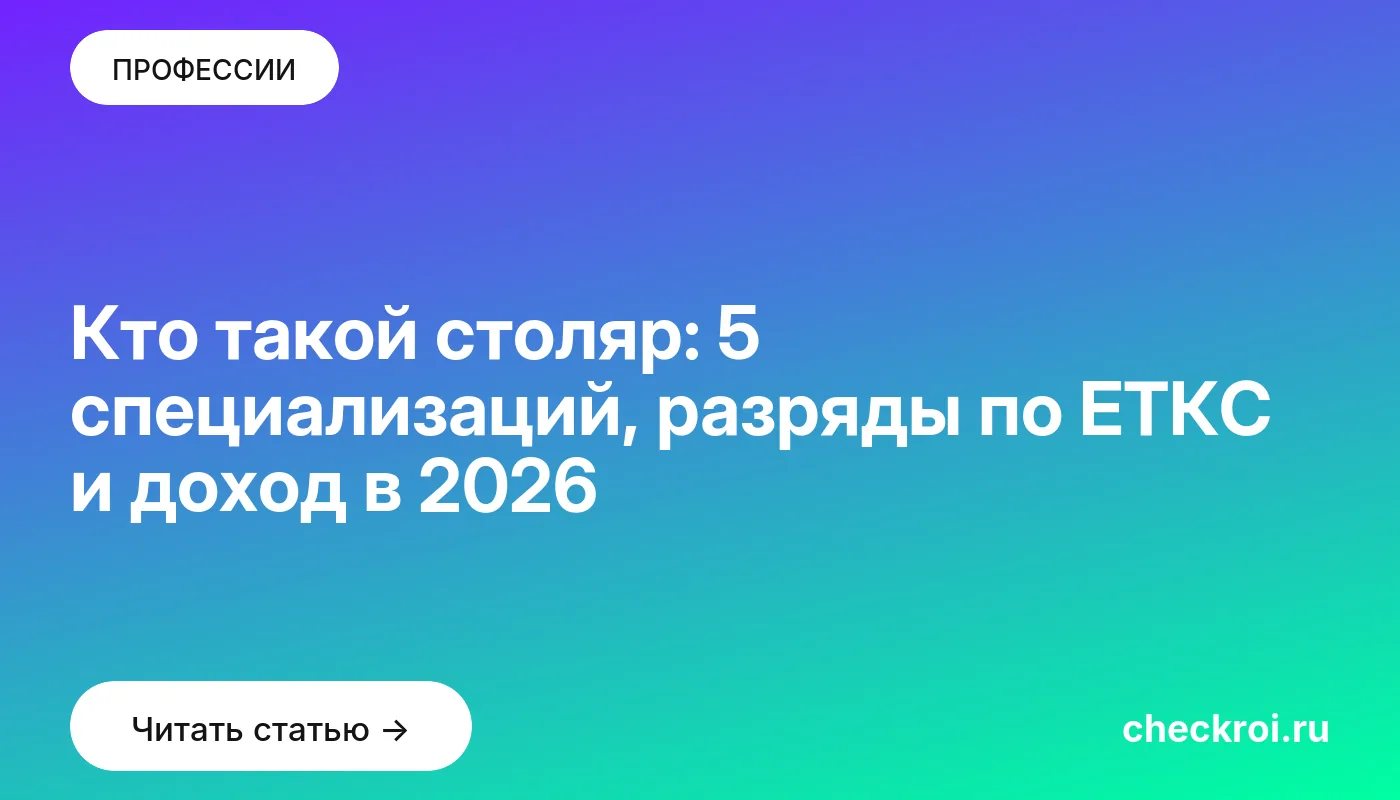 Обложка: Кто такой столяр: 5 специализаций, разряды по ЕТКС и доход в 2026