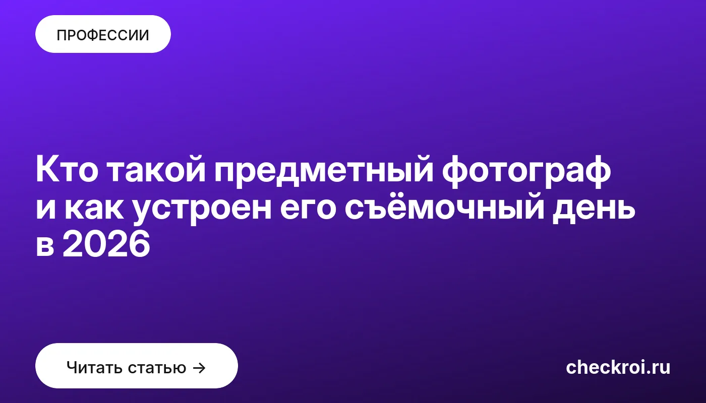 Статья: Кто такой предметный фотограф и как устроен его съёмочный день в 2026 Обложка: Кто такой предметный фотограф и как устроен его съёмочный день в 2026