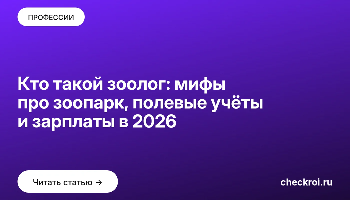 Обложка: Кто такой зоолог: мифы про зоопарк, полевые учёты и зарплаты в 2026