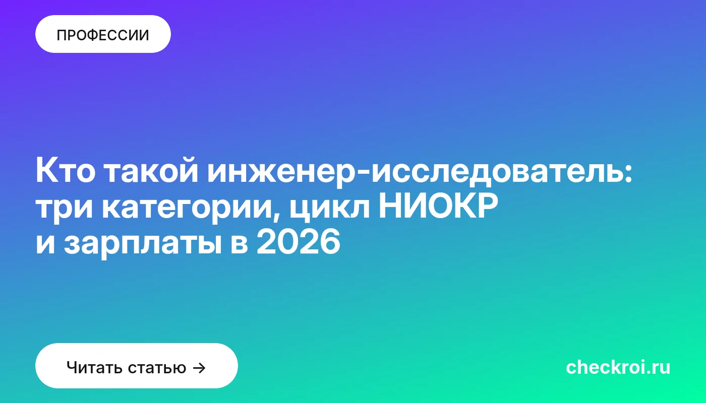 Статья: Кто такой инженер-исследователь: три категории, цикл НИОКР и зарплаты в 2026 Обложка: Кто такой инженер исследователь: три категории, цикл НИОКР и зарплаты в 2026