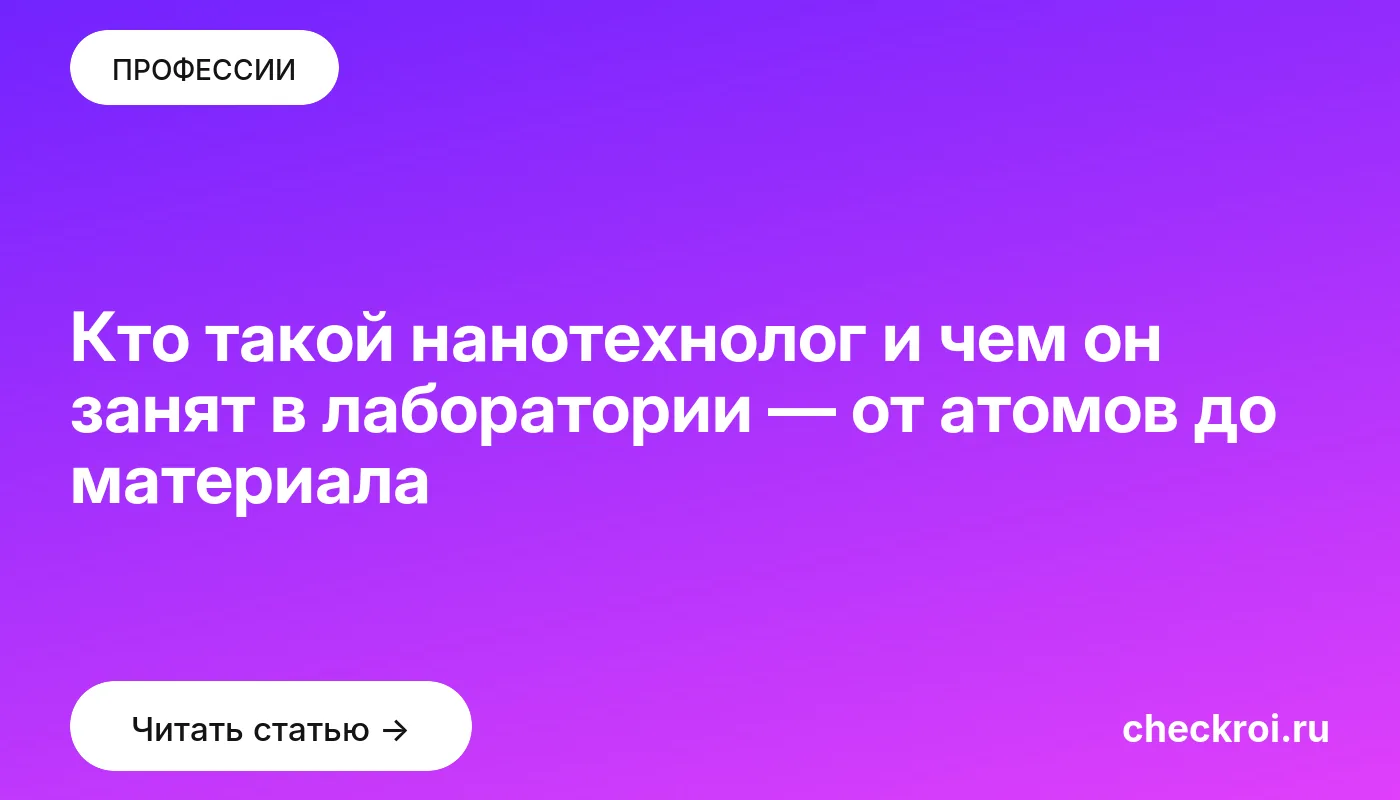 Обложка: Кто такой нанотехнолог и чем он занят в лаборатории — от атомов до материала