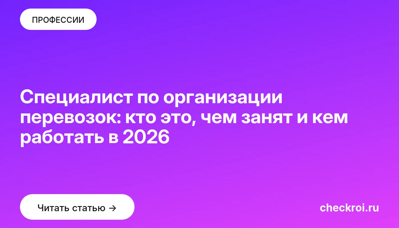 Статья: Специалист по организации перевозок: кто это, чем занят и кем работать в 2026 Обложка: Специалист по организации перевозок: кто это, чем занят и кем работать в 2026