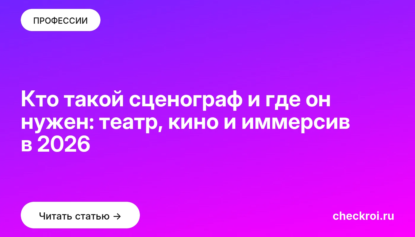 Статья: Кто такой сценограф и где он нужен: театр, кино и иммерсив в 2026 Обложка: Кто такой сценограф и где он нужен: театр, кино и иммерсив в 2026