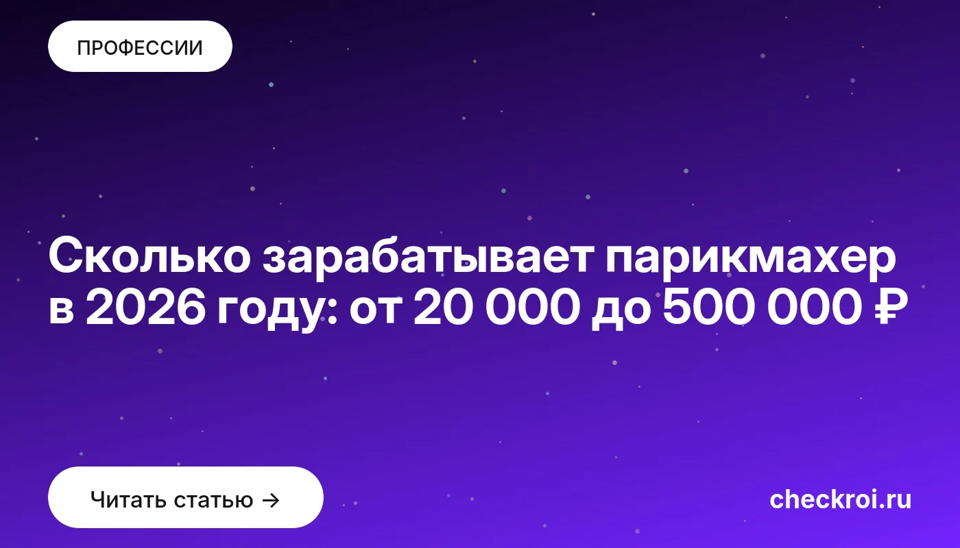 Сколько зарабатывает парикмахер в 2026 году: от 20 000 до 500 000 ₽