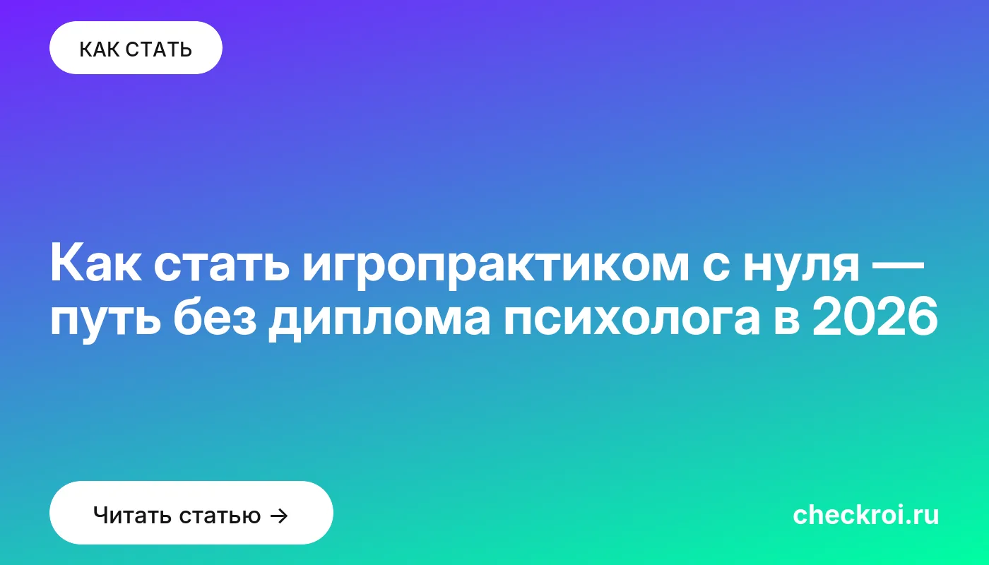 Статья: Как стать игропрактиком с нуля — путь без диплома психолога в 2026 Обложка: Как стать игропрактиком с нуля — путь без диплома психолога в 2026