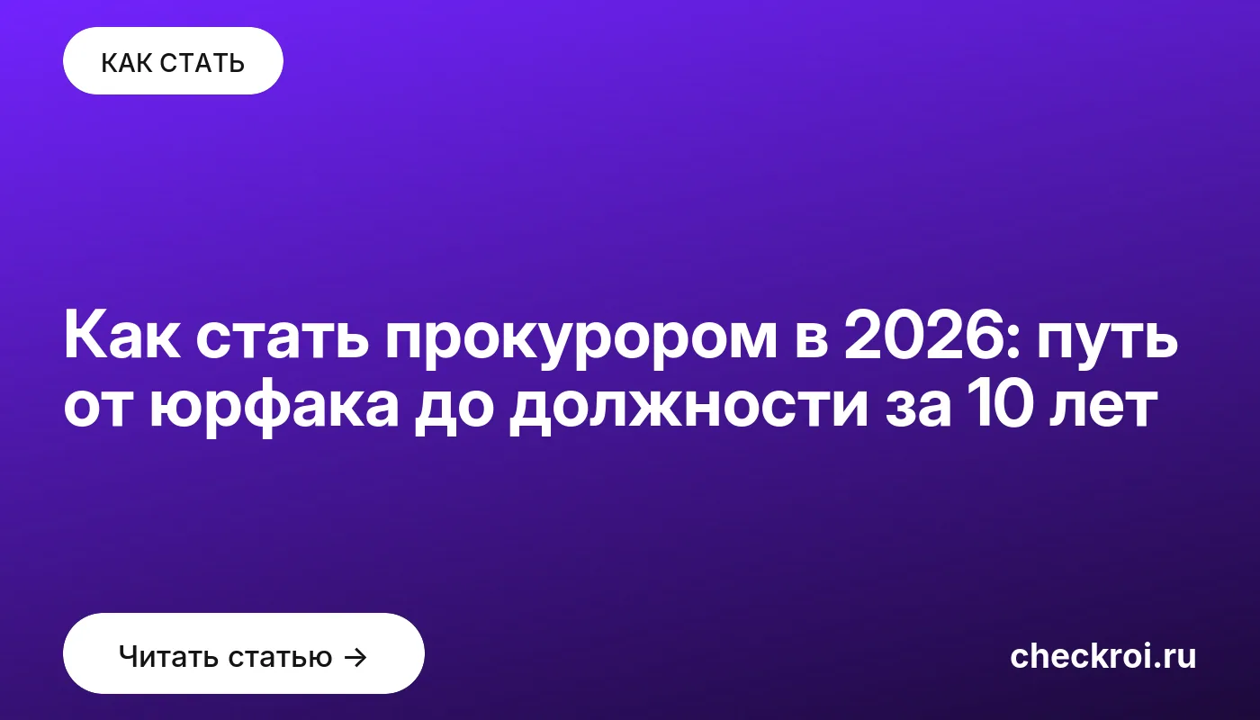 Статья: Как стать прокурором в 2026: путь от юрфака до должности за 10 лет Обложка: Как стать прокурором в 2026: путь от юрфака до должности за 10 лет