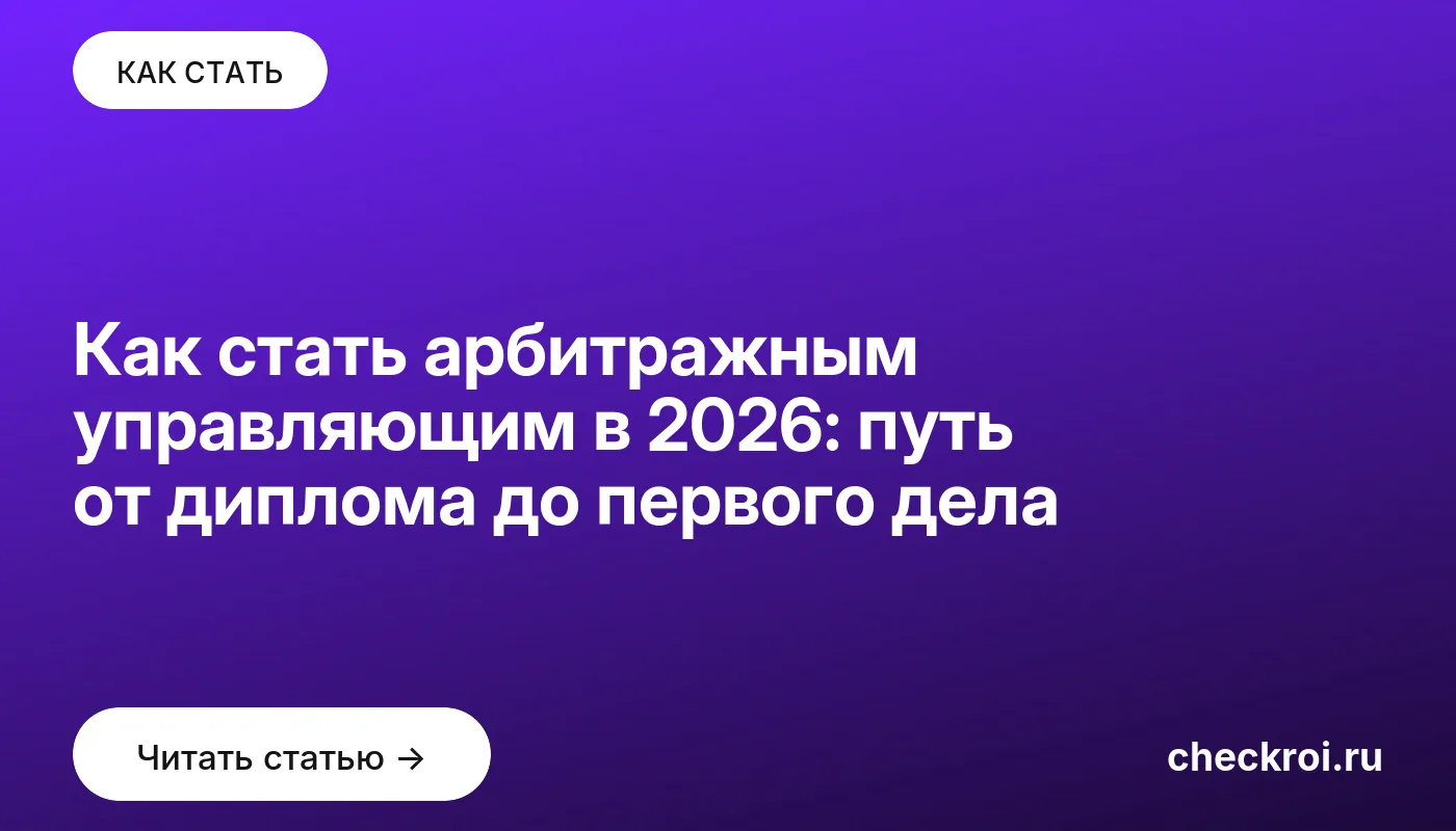 Статья: Как стать арбитражным управляющим в 2026: путь от диплома до первого дела Обложка: Как стать арбитражным управляющим в 2026: путь от диплома до первого дела