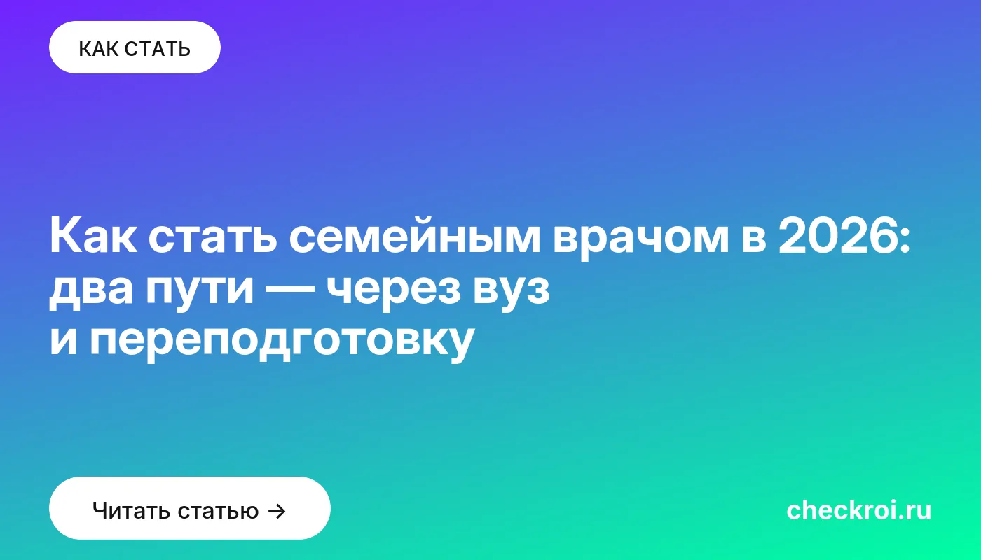 Статья: Как стать семейным врачом в 2026: два пути — через вуз и переподготовку Обложка: Как стать семейным врачом в 2026: два пути — через вуз и переподготовку