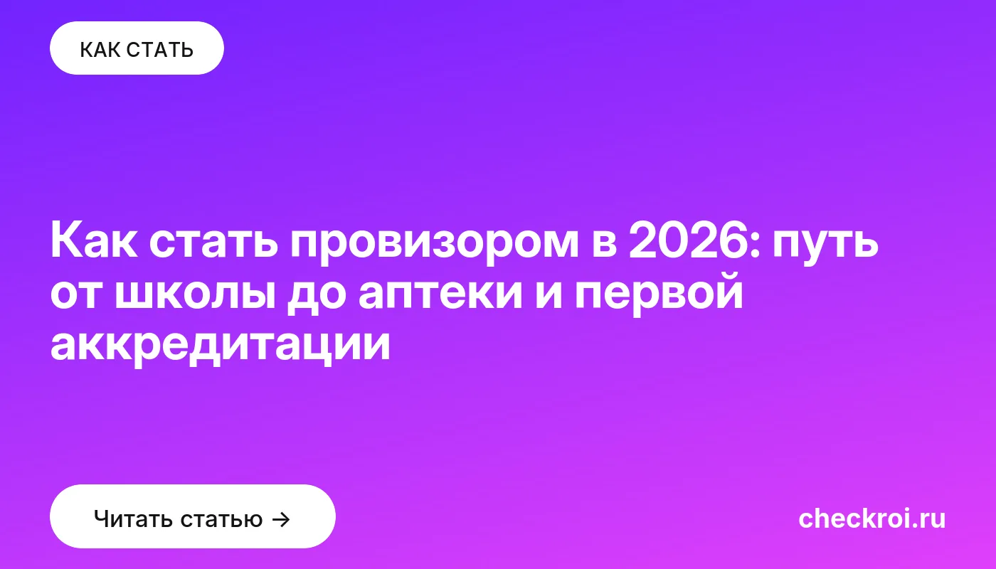 Статья: Как стать провизором в 2026: путь от школы до аптеки и первой аккредитации Обложка: Как стать провизором в 2026: путь от школы до аптеки и первой аккредитации