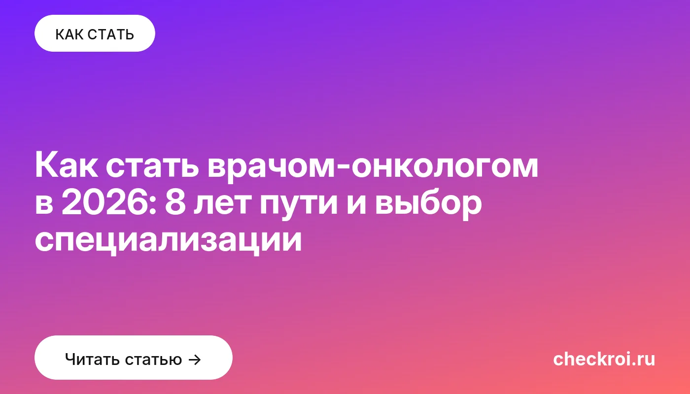 Статья: Как стать врачом-онкологом в 2026: 8 лет пути и выбор специализации Обложка: Как стать врачом онкологом в 2026: 8 лет пути и выбор специализации
