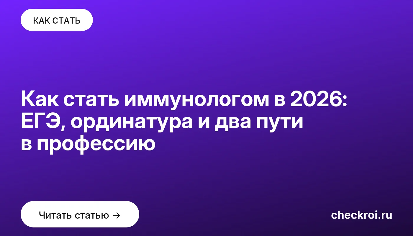 Статья: Как стать иммунологом в 2026: ЕГЭ, ординатура и два пути в профессию Обложка: Как стать иммунологом в 2026: ЕГЭ, ординатура и два пути в профессию