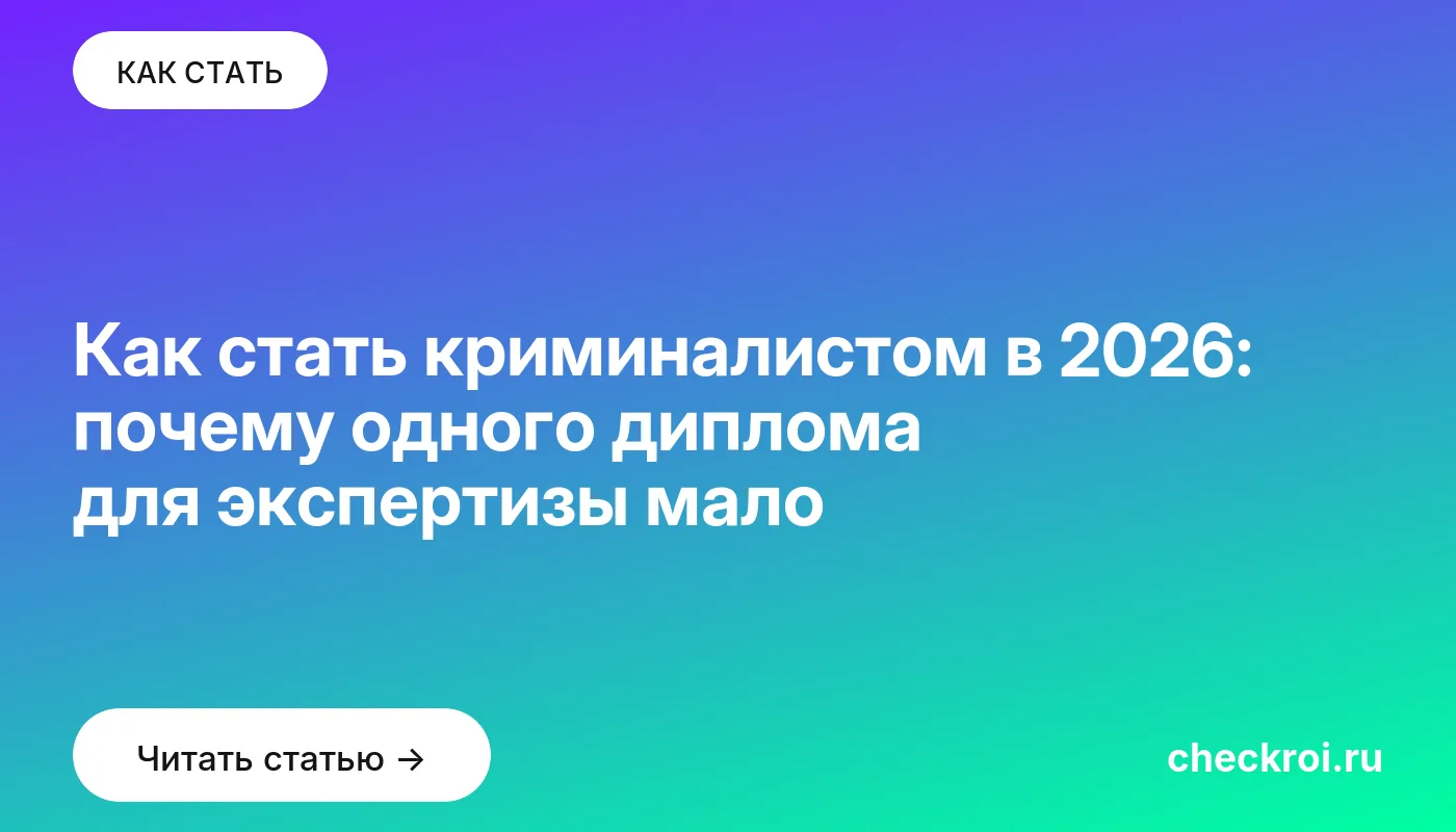 Статья: Как стать криминалистом в 2026: почему одного диплома для экспертизы мало Обложка: Как стать криминалистом в 2026: почему одного диплома для экспертизы мало