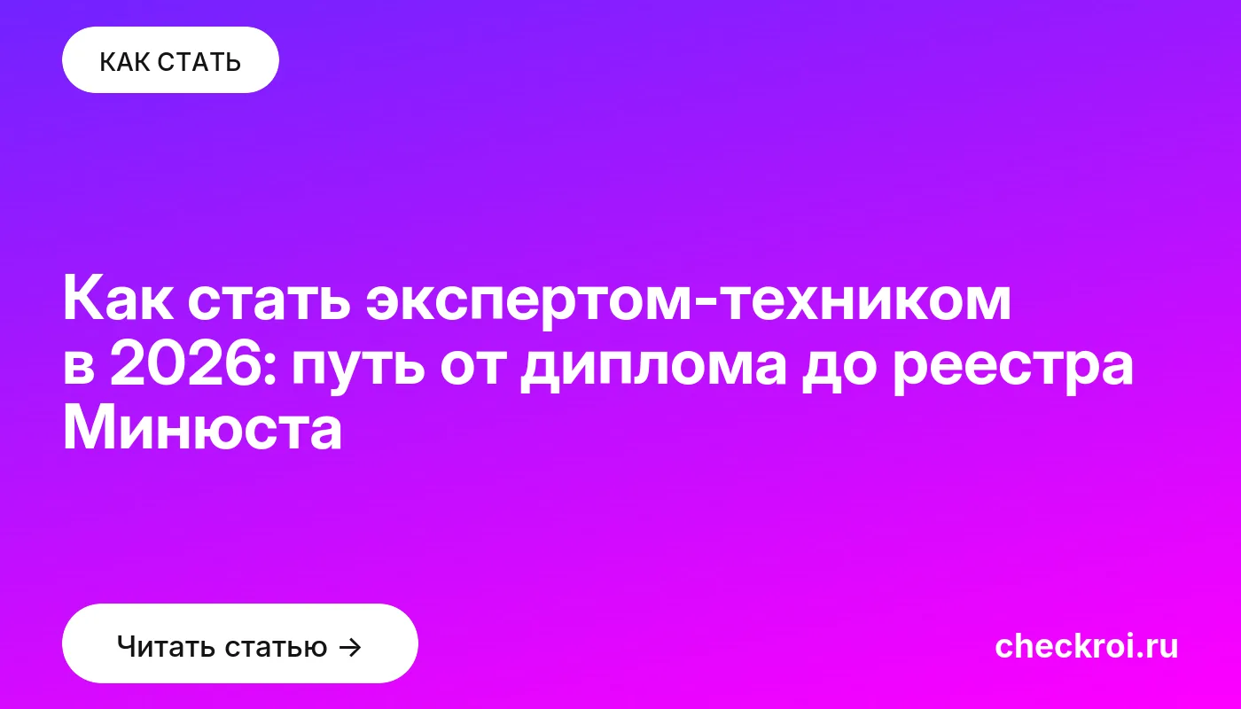 Статья: Как стать экспертом-техником в 2026: путь от диплома до реестра Минюста Обложка: Как стать экспертом техником в 2026: путь от диплома до реестра Минюста