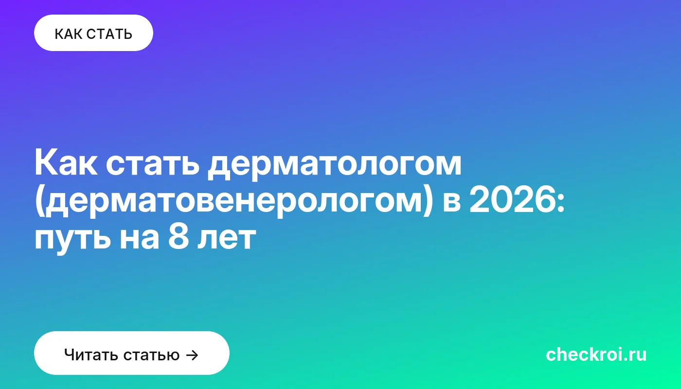 Обложка: Как стать дерматологом (дерматовенерологом) в 2026: путь на 8 лет