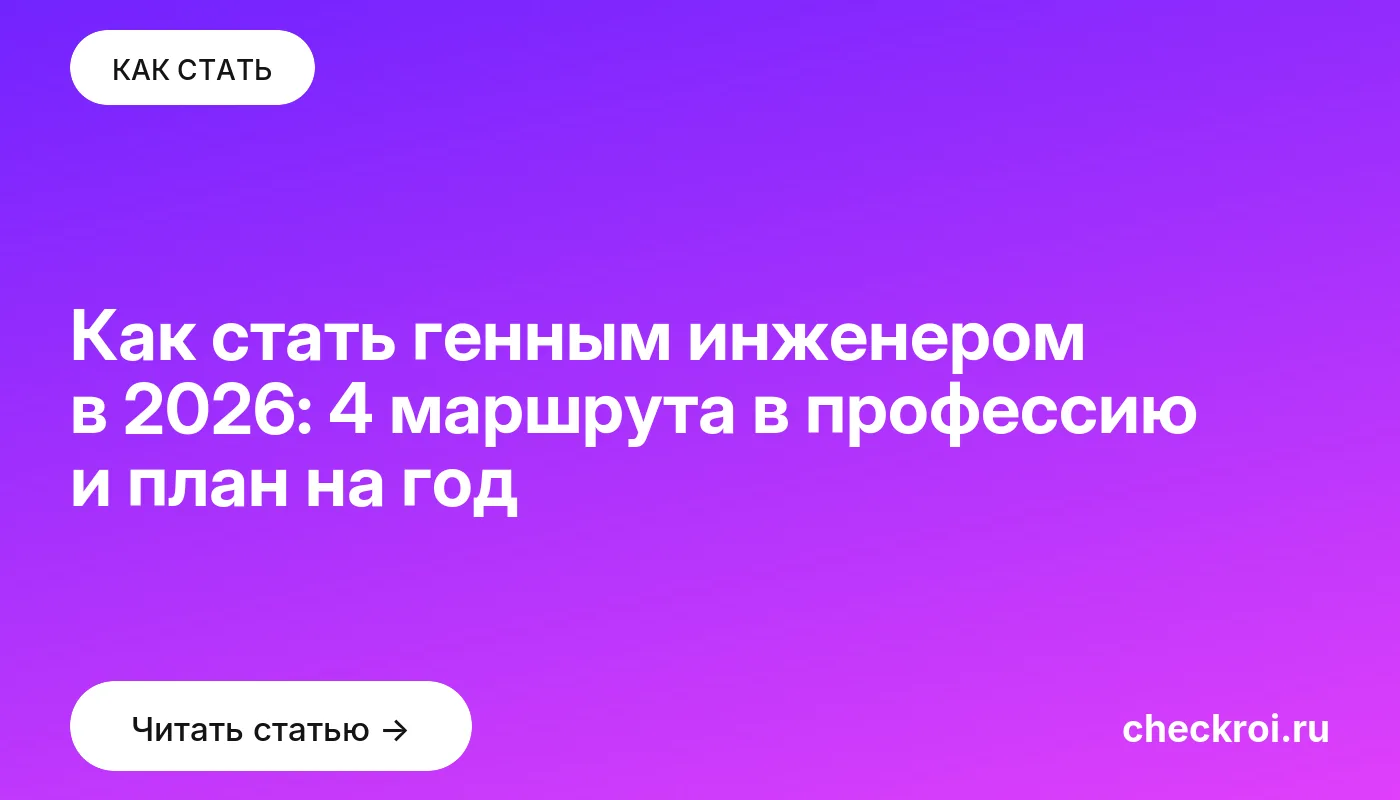 Обложка: Как стать генным инженером в 2026: 4 маршрута в профессию и план на год