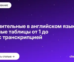 Обложка: Числительные в английском языке: полные таблицы от 1 до 100 с транскрипцией