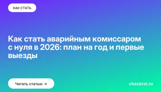 Обложка: Как стать аварийным комиссаром с нуля в 2026: план на год и первые выезды