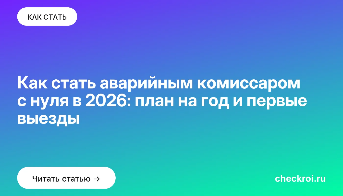 Обложка: Как стать аварийным комиссаром с нуля в 2026: план на год и первые выезды