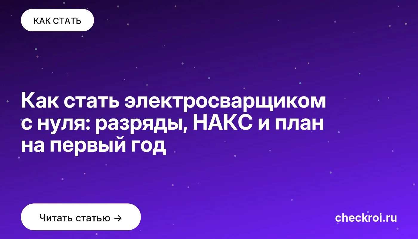 Обложка: Как стать электросварщиком с нуля: разряды, НАКС и план на первый год