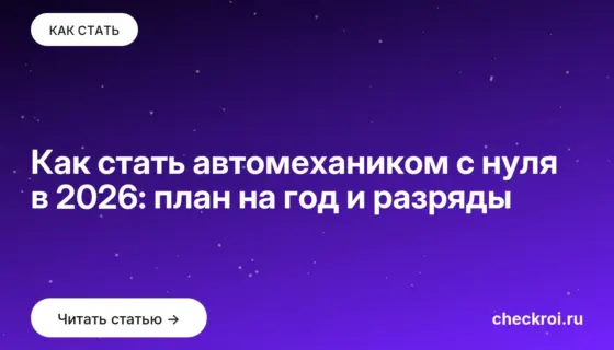 Обложка: Как стать автомехаником с нуля в 2026: план на год и разряды
