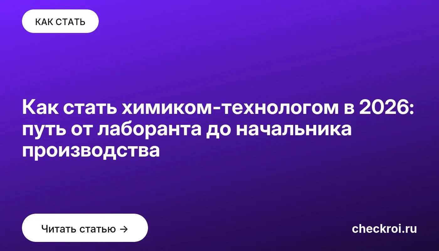 Обложка: Как стать химиком технологом в 2026: путь от лаборанта до начальника производства