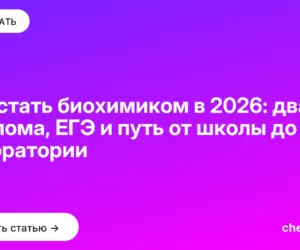 Обложка: Как стать биохимиком в 2026: два диплома, ЕГЭ и путь от школы до лаборатории