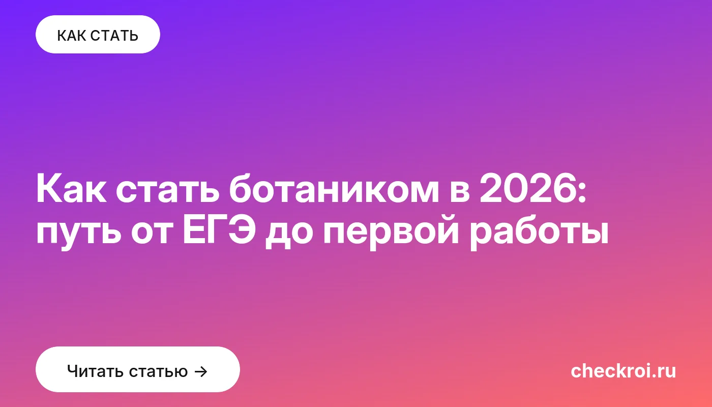 Обложка: Как стать ботаником в 2026: путь от ЕГЭ до первой работы